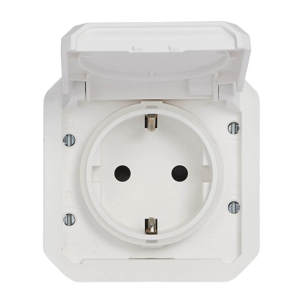 Legrand PLEXO New Einsatz Schutzkontakt-Steckdose, SL, EB, IP44, IK08, Ultraweiß, 069639L