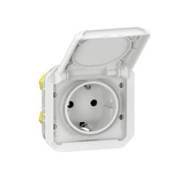 Legrand PLEXO New Einsatz Schutzkontakt-Steckdose Steckklemmen, EB, IP44 IK08, Ultraweiß, 069640L