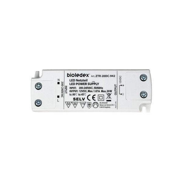 Bioledex 20W 12V DC LED Trafo Gleichspannungs-Netzteil