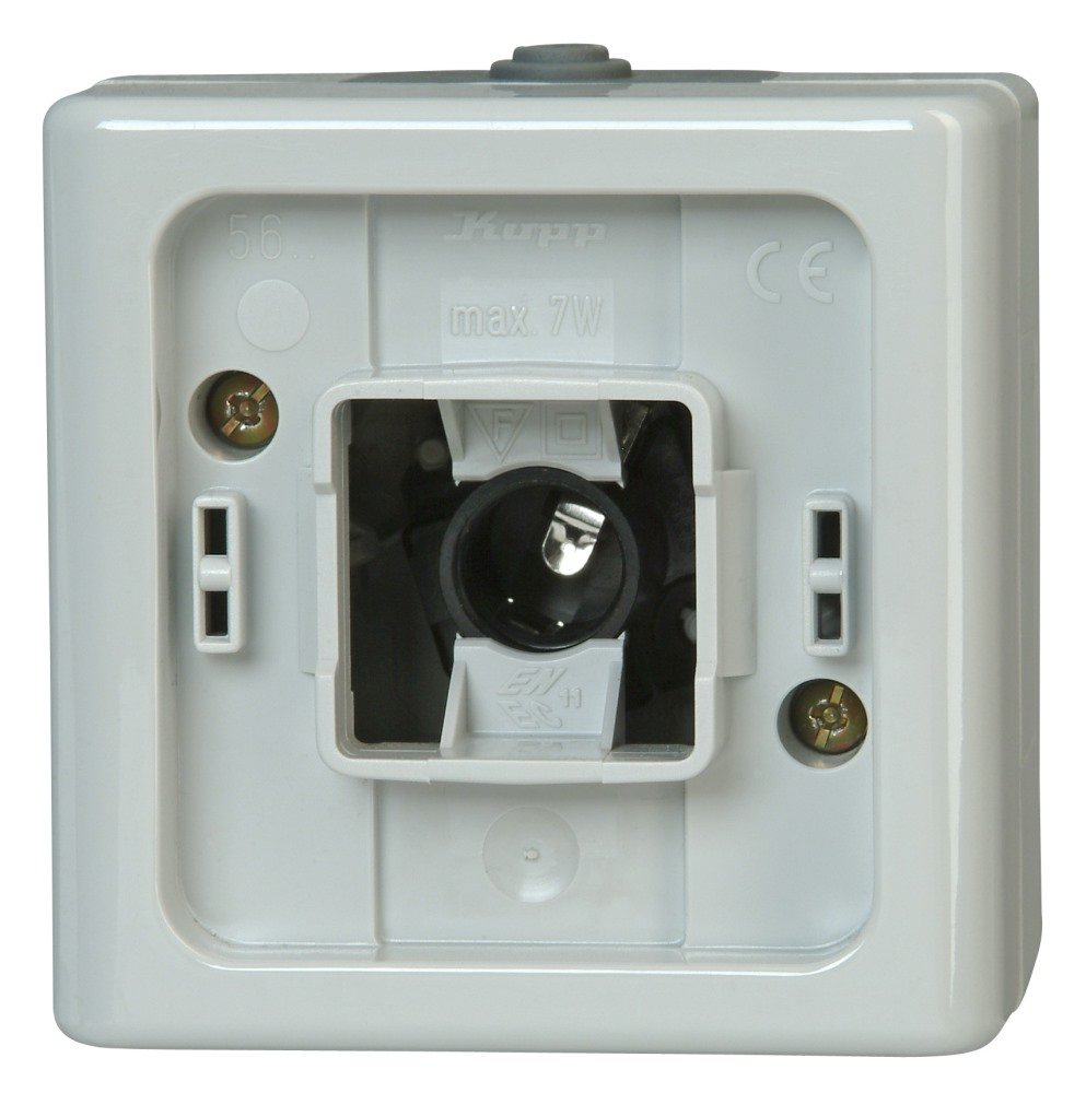 Kopp BLUE ELECTRIC Schutzkontakt-Steckdose – Mit Klappdeckel & Sicherheitsschloss, Grau, 16A/250V