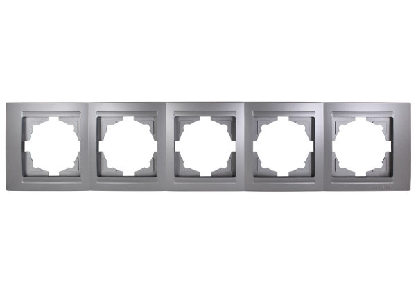 Gunsan Moderna 5-fach Rahmen für 5 Steckdosen Schalter Dimmer Silber