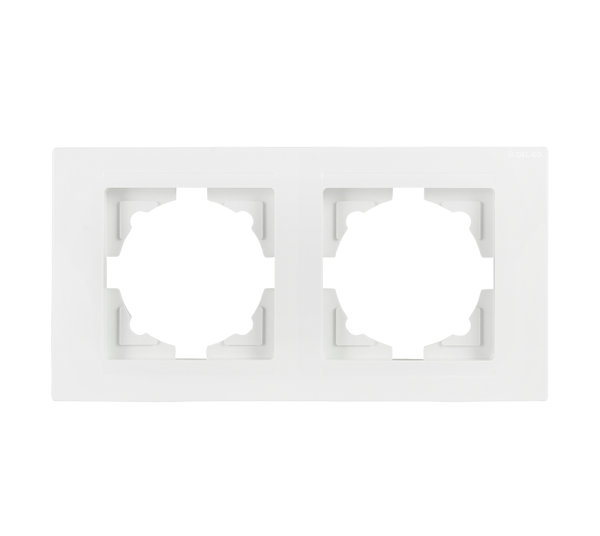 Gunsan Moderna 2-fach Rahmen für 2 Steckdosen Schalter Dimmer Weiss