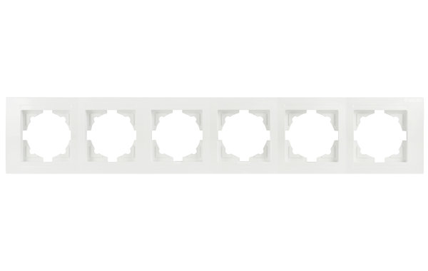 Gunsan Moderna 6-fach Rahmen für 6 Steckdosen Schalter Dimmer Weiss