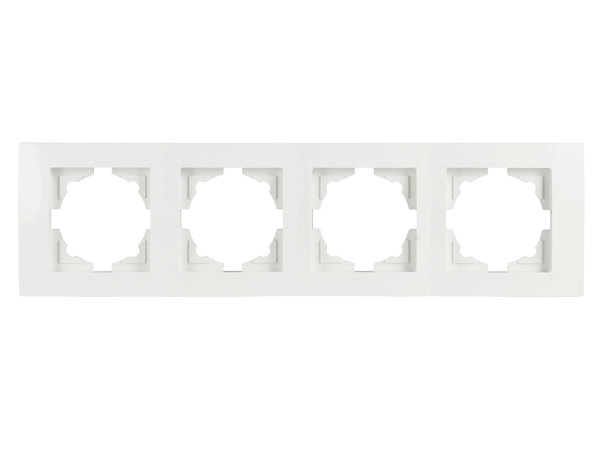 Gunsan Moderna 4-fach Rahmen für 4 Steckdosen Schalter Dimmer Weiss