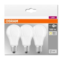 3er-Pack OSRAM BASE E27 A LED Lampe 10W 1060Lm 2700K warmweiss wie 75W