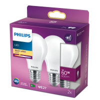 2er-Set Philips LED Birne Classic 7W warmweiss E27...