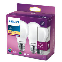 2er-Set Philips LED Birne Classic 4.5W warmweiss E27...