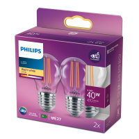 2er-Set Philips LED Birne Classic 4.3W warmweiss E27...