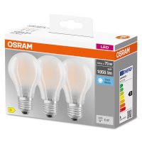 OSRAM LED Lampe BASE Classic 3er-Pack Filament matt E27...