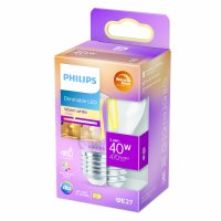 Philips LED Tropfen Lampe E27 90Ra WarmGlow dimmbar 3,4W 470lm extra+warmweiss 2200-2700K wie 40W