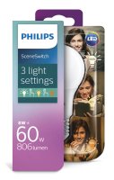 Philips LED Lampe SceneSwitch E27 7.5/3/1.6W warmweiss Glas 8719514263963