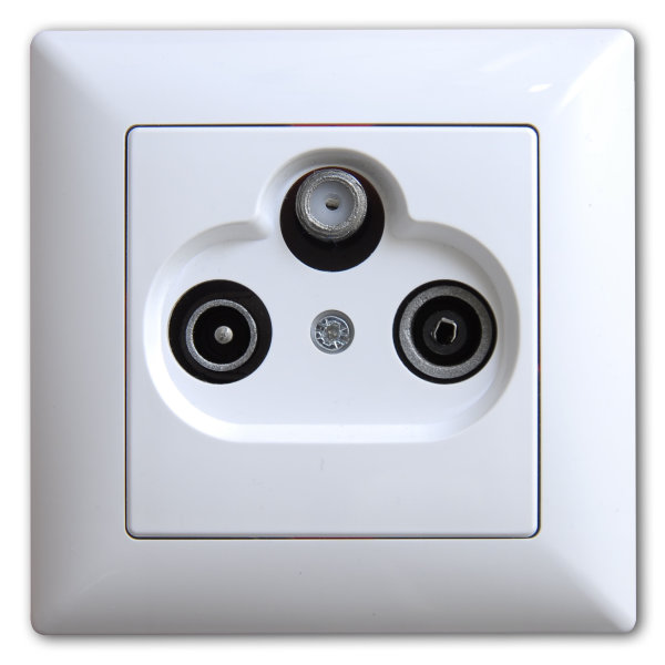 Gunsan Visage Multimedia Sat TV Radio End Antennendose Weiss