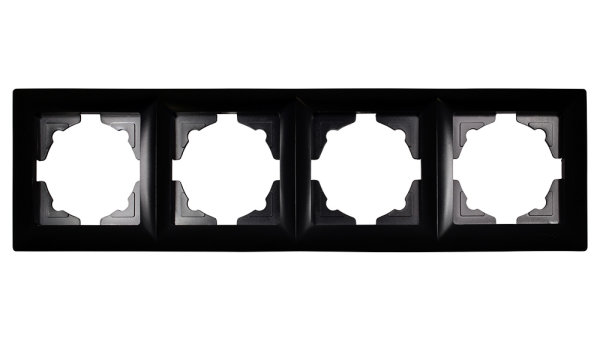Gunsan Visage 4-fach Rahmen für 4 Steckdosen Schalter Dimmer Schwarz