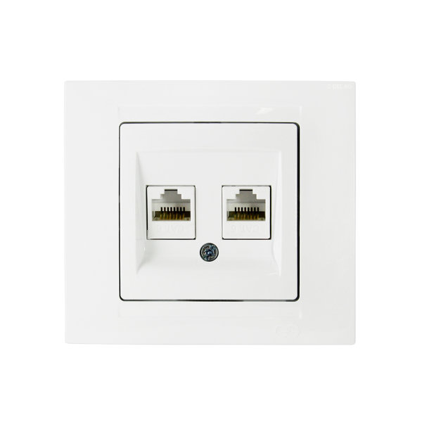 Gunsan Moderna Datenbuchse 2-fach CAT6 Internet Netzwerk Weiss