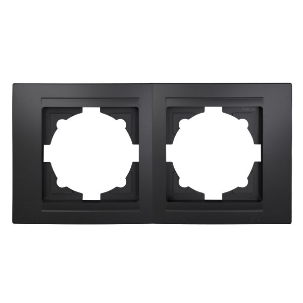 Gunsan Moderna 2-fach Rahmen für 2 Steckdosen Schalter Dimmer Schwarz