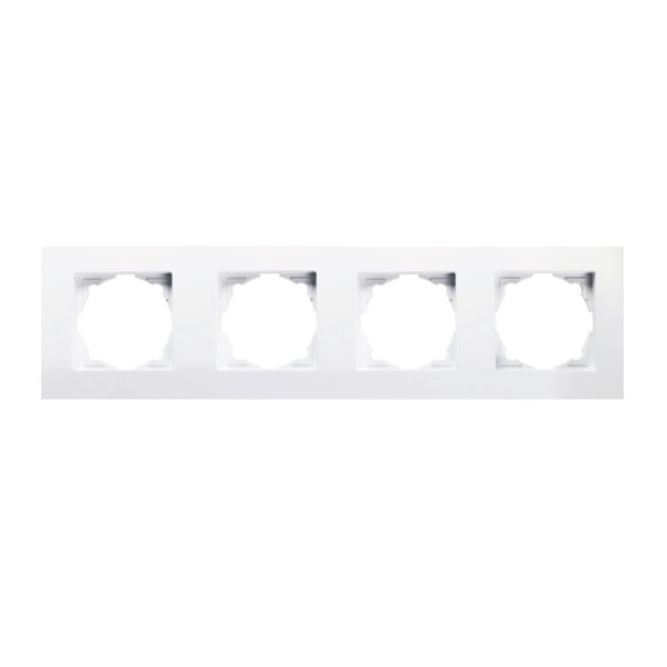 Gunsan Eqona 4-fach Rahmen für 4 Steckdosen Schalter Weiss