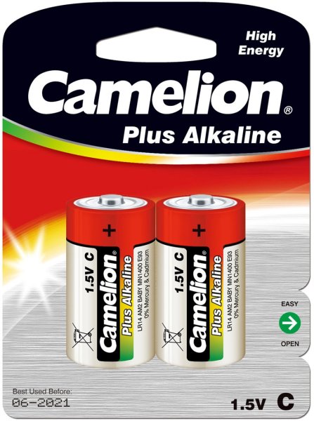Baby-Batterien CAMELION AlkalinePlus Typ C/LR14, 1,5V, 2er Pack