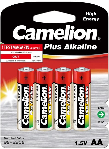 Mignon-Batterien CAMELION AlkalinePlus Typ AA/LR6, 1,5V, 4er Pack