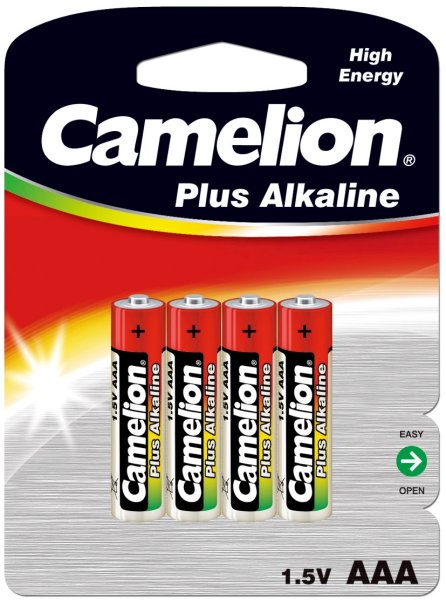 Micro-Batterien CAMELION AlkalinePlus Typ AAA/LR03, 1,5V, 4er-Pack