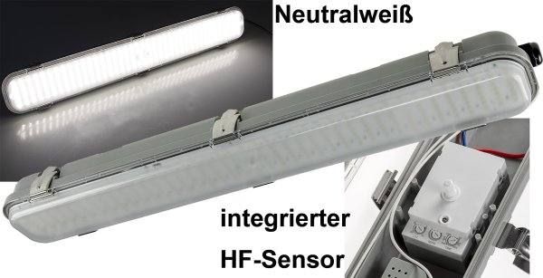 LED Deckenleuchte "HORTA", IP65 18W, 1562lm, 4000K, HF-Bewegungsmelder