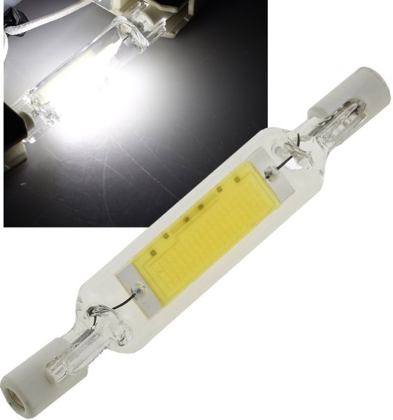 LED Strahler R7s "Glas RS78" 360°, 510lm, 78mm, 4000k / neutralweiß