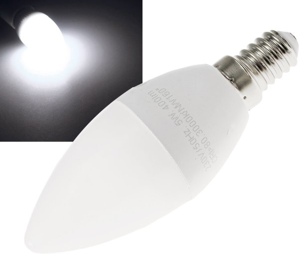 LED Kerzenlampe E14 "K50" weiß 4000k, 420lm, 230V/5W