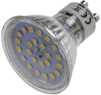 LED Strahler GU10 "H55 SMD" 120°, 3000k, 444lm, 230V/4W, warmweiß
