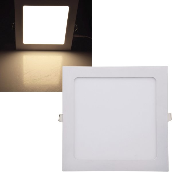 LED Licht-Panel "QCP-22Q", 22,5x22,5cm 230V, 18W, 1600 Lumen, 2900K / warmweiß