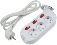 Steckdosenleiste mit Einzelschaltung 3-fach, weiß,...