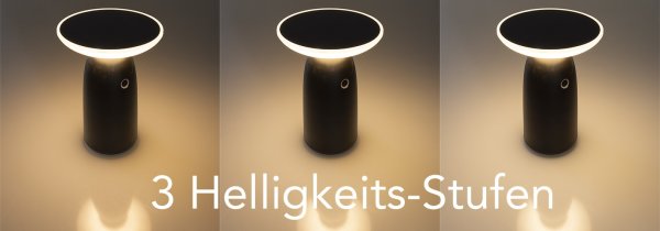 LightMe LED Akku-Tischleuchte Silber 0,4W 30lm warmweiß 2700K kabello
