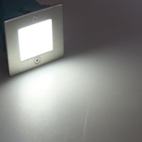 LED-Einbauleuchte "Cuadrado Q9" Edelstahl-Front, 9 LEDs, weiß