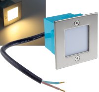 LED-Einbauleuchte "Cuadrado Q9" Edelstahl-Front, 9 LEDs, warmweiß