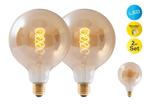 Näve Ø12,5cm E27 41304 amber Warmweiss LED dimmbar LAMPE Leuchtmittel