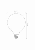 Lucide G125 LED Filament Lampe E27 3-Stufen-Dimmer 8W dimmbar Opal 49067/08/61