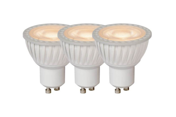 Lucide LED Lampe 3x GU10 3x 5W dimmbar Weiß, Transparent 49006/15/31