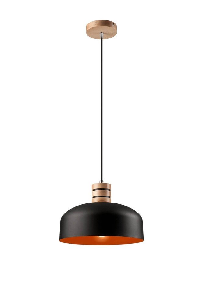 Bioledex Pendelleuchte 2-Farben-Design 30cm E27 schwarz-orange Metall