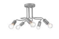 Bioledex Deckenlampe im Industrie-Design 5x E27 silber...