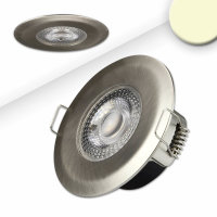 LED Einbaustrahler PC68 IP44, brushed, 5W, 38°, warmweiß, 3 Stufen dimmbar