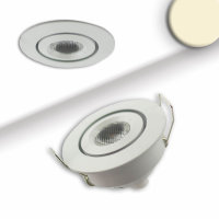 LED Einbauleuchte MiniAMP weiß, 3W, 12V DC, warmweiß, dimmbar, 100cm Kabel