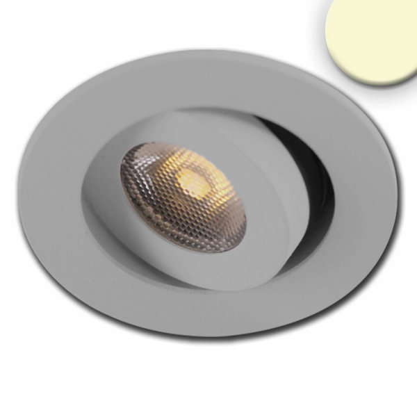 LED Einbauleuchte MiniAMP alu gebürstet, 3W, 24V DC, warmweiß, dimmbar