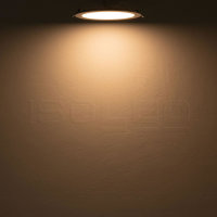 LED Downlight, 18W, rund, ultraflach, silber, warmweiß