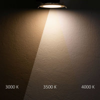 LED Downlight, 18W, rund ultraflach schwarz, 225mm, ColorSwitch 3000|3500|4000K, dimmbar