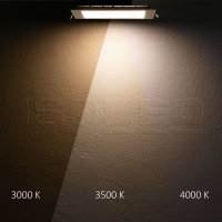 LED Downlight, 24W, eckig ultraflach weiß, 300x300mm, ColorSwitch 3000|3500|4000K, dimmbar