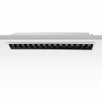LED Einbauleuchte Raster Line weiß/schwarz , dimmbar, 30W, warmweiß