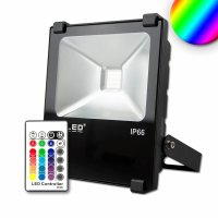 LED Fluter 30W, RGB, IP66, inkl. Funk-Fernbedienung
