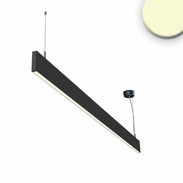 LED Hängeleuchte Linear Up+Down 600, 25W, prismatisch, linear- u. 90° verbindbar, schwarz, warmweiß