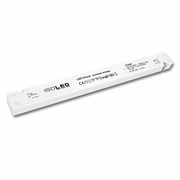 LED Trafo 12V/DC, 0-60W, slim, SELV