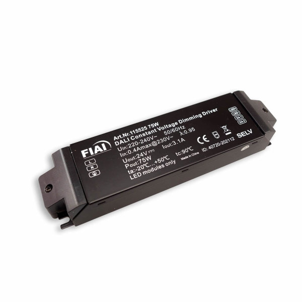 LED PWM-Trafo 24V/DC, 0-75W, IP20, Push/DALI dimmbar