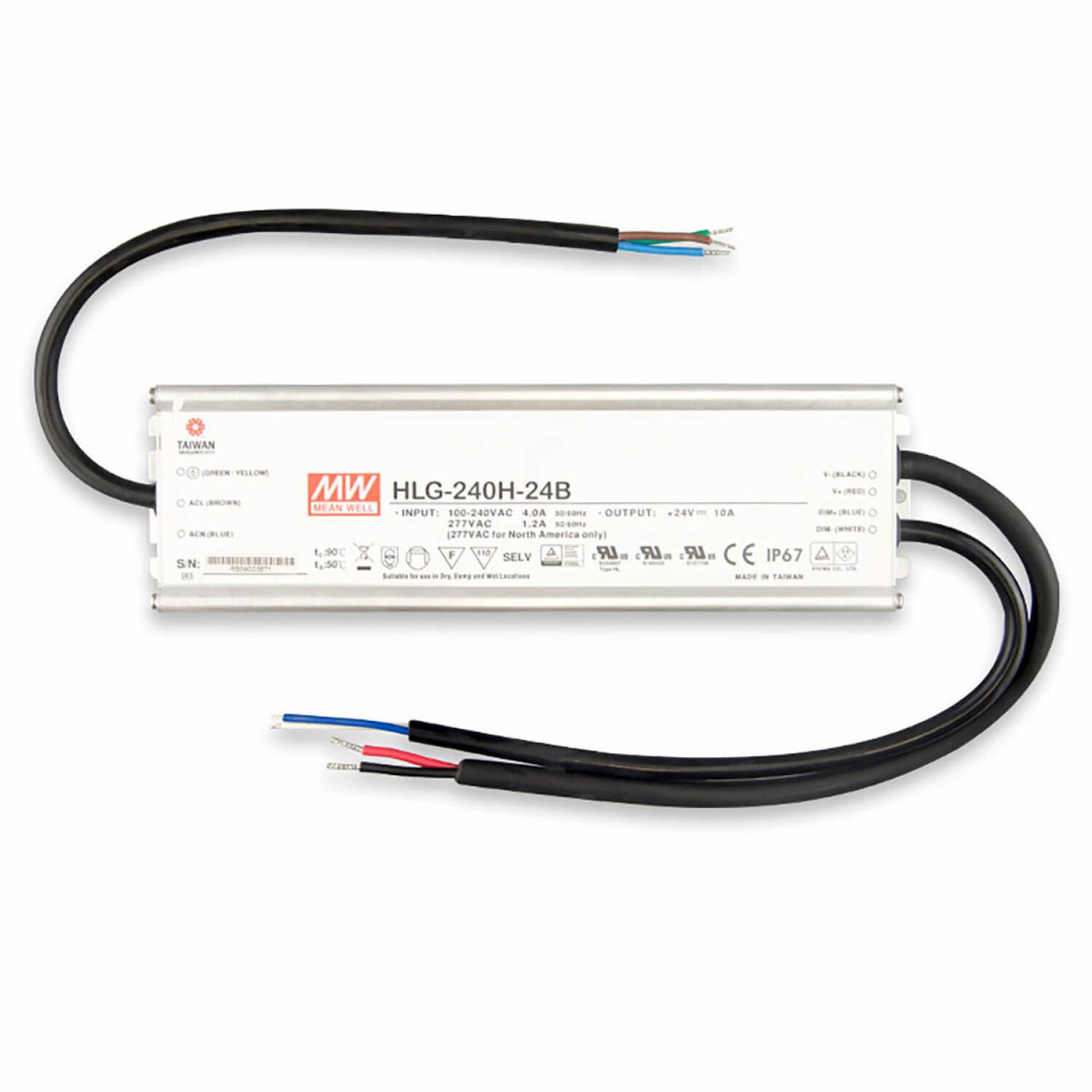 LED Trafo MW HLG240H-24B 24V/DC, 0-240W, 1-10V (100-240W) dimmbar, IP