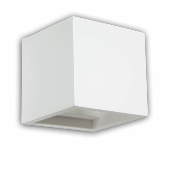 Gips-Wandleuchte G9, würfelförmig